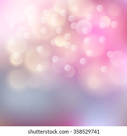 Festive abstract magic blurred defocused delicate circular colorful light bokeh vector background web templates, layout, card, vip, banners, store, present, shopping, sale, certificate, gift Blue Pink