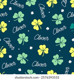 Festive Abstract Shamrock Leaves Clover Pattern. Perfect for greeting cards, invitations, digital projects, and event decorations, also captures the spirit of St Patrick Day with style and elegance