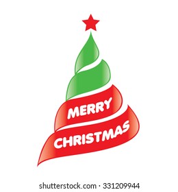 Festive abstract vector logo for new year and Christmas