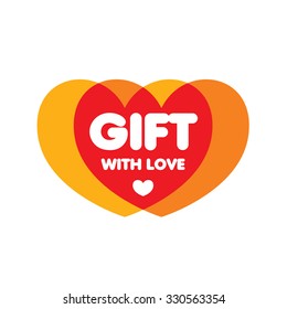 Festive abstract vector logo two hearts. Design element