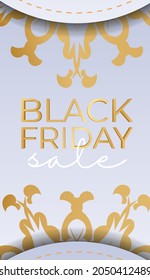 Festive Advertising Black Friday in beige color with abstract pattern