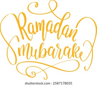Festive Arabic calligraphy with glowing lights, crescent, and traditional patterns, perfect for Ramadan greetings and decor.