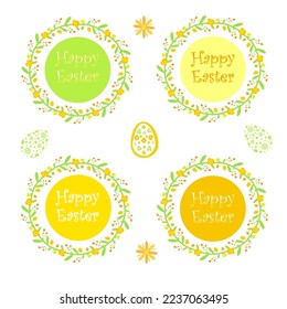 Festive attributes of Easter. Can be used for postcards, stickers, children's illustration, gift wrapping.