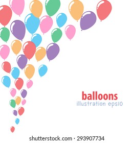 Festive background with balloons, Party balloons with space for text.