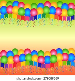 festive background with balls and garlands
