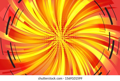 Festive background of bright colorful speed lines. Effect motion lines for comic book and manga. Radial sunbeams from center of frame with effect explosion. Template for web and print design. Vector
