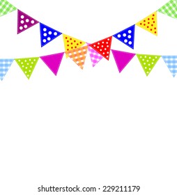 festive background with bright small flags, vector illustration
