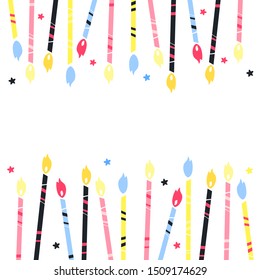 Festive background with candles. Background and basis for the inscriptions for the holiday, birthday, invitation, anniversary, wedding, signage, banner, greeting card. Candles isolated 