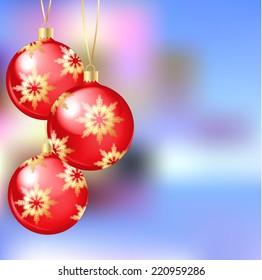 Festive background with Christmas balls, vector illustration
