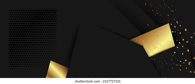 Festive background Christmas gold design black background or Wedding Birthday abstract shiny color golden