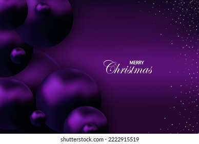 Festive background for christmas and new year, purple balls on a purple background, design element