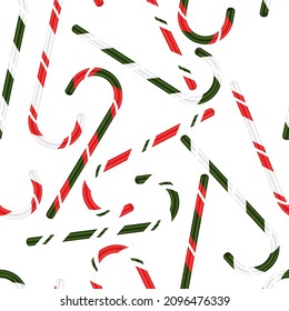 Festive background with Christmas traditional candies. Merry Christmas and Happy New Year for textiles, wrapping paper. Vector.