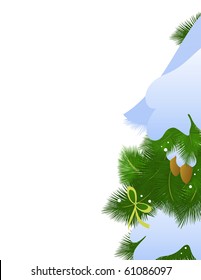 Festive background with Christmas Tree and free space for text