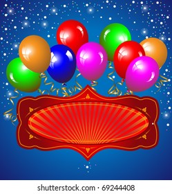 Festive background with colorful balloons