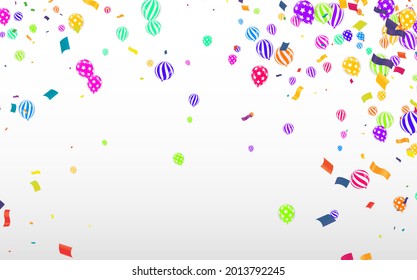 Festive background with colorful balloons and flags Vector