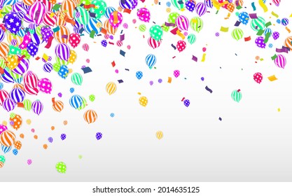 Fondo festivo con globos coloridos y banderas Vector