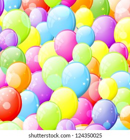 Festive background with colorful balloons. Vector illustration.