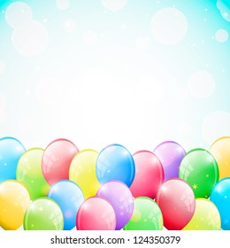 Festive background with colorful balloons, Vector illustration.