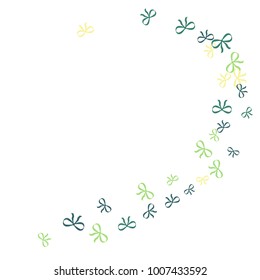 Festive Background with Colorful Bows. Cute Pattern for Postcard, Print, Banner or Poster. Small Pretty Bows For Party Decoration, Wedding, Birthday or Anniversary Invitation. Vector