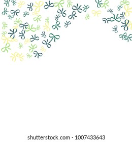 Festive Background with Colorful Bows. Cute Pattern for Postcard, Print, Banner or Poster. Small Pretty Bows For Party Decoration, Wedding, Birthday or Anniversary Invitation. Vector