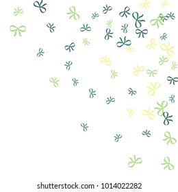 Festive Background with Colorful Bows. Cute Pattern for Postcard, Print, Banner or Poster. Small Pretty Bows For Party Decoration, Wedding, Birthday or Anniversary Invitation. Vector
