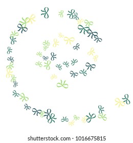 Festive Background with Colorful Bows. Cute Pattern for Postcard, Print, Banner or Poster. Small Pretty Bows For Party Decoration, Wedding, Birthday or Anniversary Invitation. Vector
