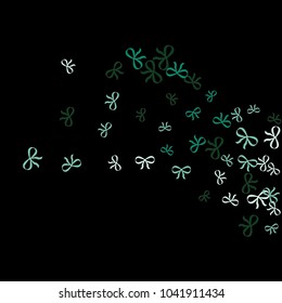 Festive Background with Colorful Bows. Cute Pattern for Postcard, Print, Banner or Poster. Small Pretty Bows For Party Decoration, Wedding, Birthday or Anniversary Invitation. Vector