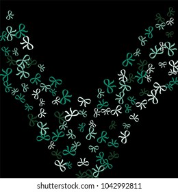 Festive Background with Colorful Bows. Cute Pattern for Postcard, Print, Banner or Poster. Small Pretty Bows For Party Decoration, Wedding, Birthday or Anniversary Invitation. Vector