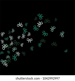 Festive Background with Colorful Bows. Cute Pattern for Postcard, Print, Banner or Poster. Small Pretty Bows For Party Decoration, Wedding, Birthday or Anniversary Invitation. Vector