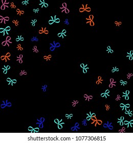 Festive Background with Colorful Bows. Cute Pattern for Postcard, Print, Banner or Poster. Small Pretty Bows For Party Decoration, Wedding, Birthday or Anniversary Invitation. Vector
 
