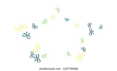 Festive Background with Colorful Bows. Cute Pattern for Postcard, Print, Banner or Poster. Small Pretty Bows For Party Decoration, Wedding, Birthday or Anniversary Invitation. Vector