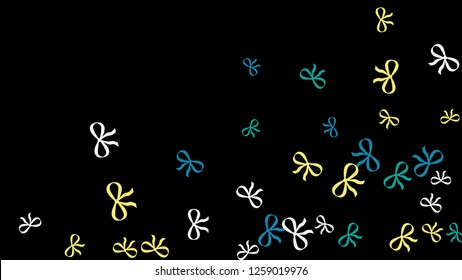Festive Background with Colorful Bows. Cute Pattern for Postcard, Print, Banner or Poster. Small Pretty Bows For Party Decoration, Wedding, Birthday or Anniversary Invitation. Vector