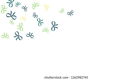 Festive Background with Colorful Bows. Cute Pattern for Postcard, Print, Banner or Poster. Small Pretty Bows For Party Decoration, Wedding, Birthday or Anniversary Invitation. Vector
