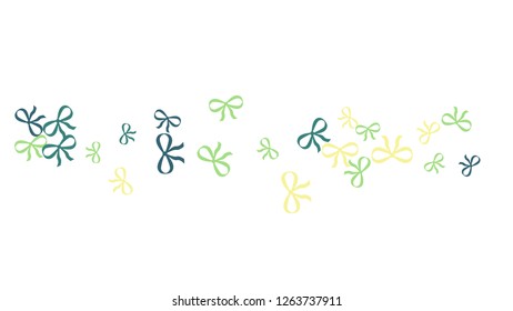 Festive Background with Colorful Bows. Cute Pattern for Postcard, Print, Banner or Poster. Small Pretty Bows For Party Decoration, Wedding, Birthday or Anniversary Invitation. Vector
