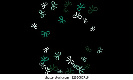 Festive Background with Colorful Bows. Cute Pattern for Postcard, Print, Banner or Poster. Small Pretty Bows For Party Decoration, Wedding, Birthday or Anniversary Invitation. Vector

