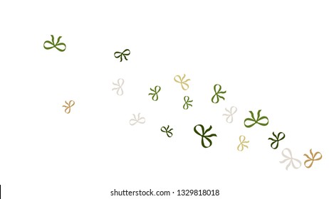 Festive Background with Colorful Bows. Cute Pattern for Postcard, Print, Banner or Poster. Small Pretty Bows For Party Decoration, Wedding, Birthday or Anniversary Invitation. Vector
