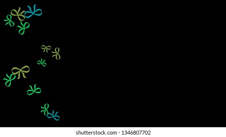 Festive Background with Colorful Bows. Cute Pattern for Postcard, Print, Banner or Poster. Small Pretty Bows For Party Decoration, Wedding, Birthday or Anniversary Invitation. Vector
