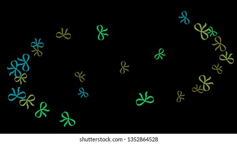 Festive Background with Colorful Bows. Cute Pattern for Postcard, Print, Banner or Poster. Small Pretty Bows For Party Decoration, Wedding, Birthday or Anniversary Invitation. Vector
