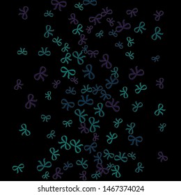 Festive Background with Colorful Bows. Cute Pattern for Postcard, Print, Banner or Poster. Small Pretty Bows For Party Decoration, Wedding, Birthday or Anniversary Invitation. Vector
