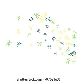Festive Background with Colorful Bows. Cute Pattern for Postcard, Print, Banner or Poster. Small Pretty Bows For Party Decoration, Wedding, Birthday or Anniversary Invitation. Vector