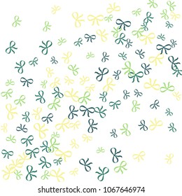 Festive Background with Colorful Bows. Delicate Pattern for Postcard, Print, Banner or Poster. Little Pretty Bows For Party Decoration, Wedding, Birthday or Anniversary Invitation. Vector
