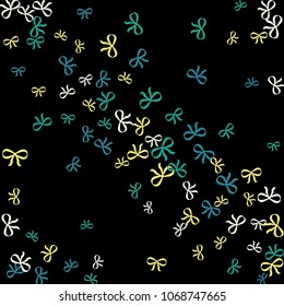 Festive Background with Colorful Bows. Delicate Pattern for Postcard, Print, Banner or Poster. Little Pretty Bows For Party Decoration, Wedding, Birthday or Anniversary Invitation. Vector
