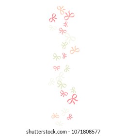 Festive Background with Colorful Bows. Delicate Pattern for Postcard, Print, Banner or Poster. Little Pretty Bows For Party Decoration, Wedding, Birthday or Anniversary Invitation. Vector
