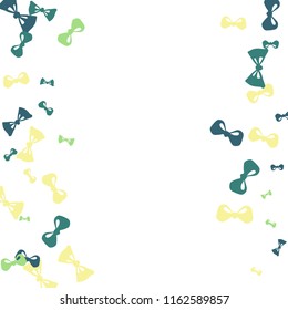 Festive Background with Colorful Bows. Delicate Pattern for Postcard, Print, Banner or Poster. Little Pretty Bows For Party Decoration, Wedding, Birthday or Anniversary Invitation. Vector
