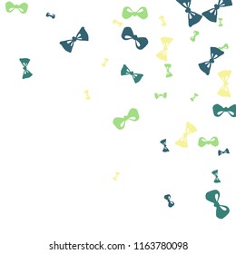 Festive Background with Colorful Bows. Delicate Pattern for Postcard, Print, Banner or Poster. Little Pretty Bows For Party Decoration, Wedding, Birthday or Anniversary Invitation. Vector
