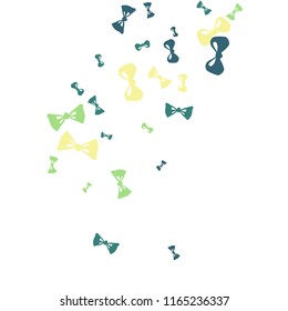 Festive Background with Colorful Bows. Delicate Pattern for Postcard, Print, Banner or Poster. Little Pretty Bows For Party Decoration, Wedding, Birthday or Anniversary Invitation. Vector
