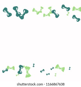 Festive Background with Colorful Bows. Delicate Pattern for Postcard, Print, Banner or Poster. Little Pretty Bows For Party Decoration, Wedding, Birthday or Anniversary Invitation. Vector
