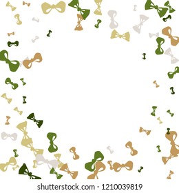Festive Background with Colorful Bows. Delicate Pattern for Postcard, Print, Banner or Poster. Little Pretty Bows For Party Decoration, Wedding, Birthday or Anniversary Invitation. Vector