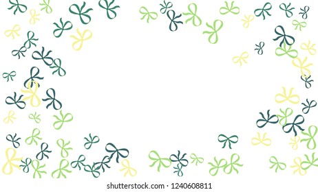 Festive Background with Colorful Bows. Delicate Pattern for Postcard, Print, Banner or Poster. Little Pretty Bows For Party Decoration, Wedding, Birthday or Anniversary Invitation. Vector

