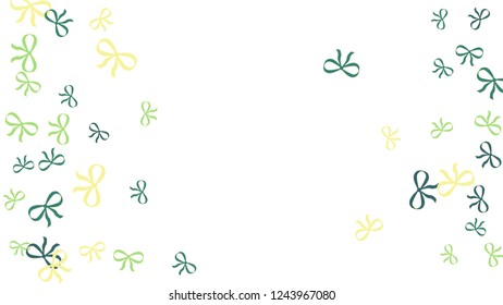 Festive Background with Colorful Bows. Delicate Pattern for Postcard, Print, Banner or Poster. Little Pretty Bows For Party Decoration, Wedding, Birthday or Anniversary Invitation. Vector
